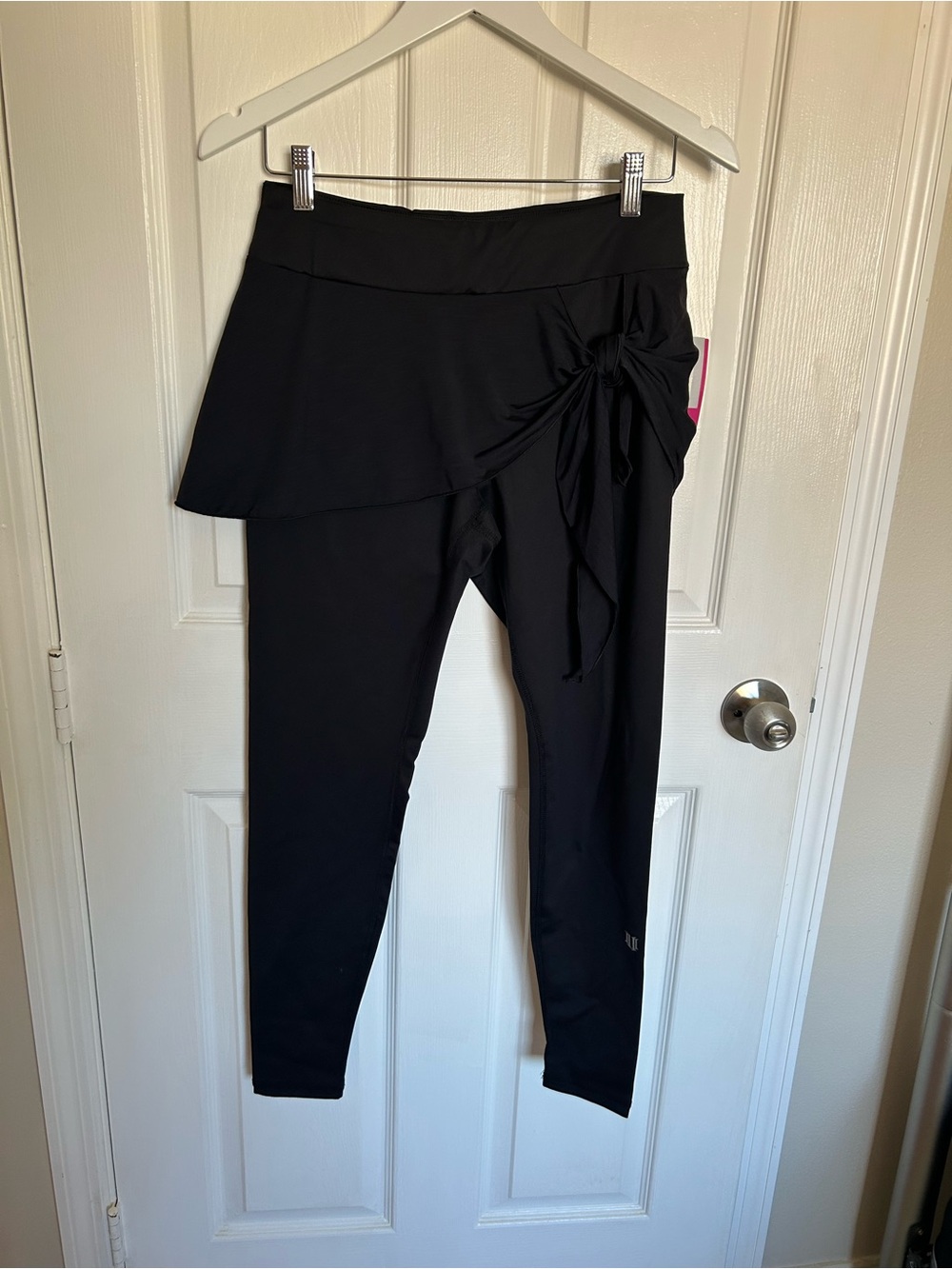 EleVen by Venus Williams Black Skirted Leggings with Side Tie